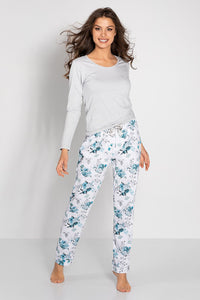 Blue Floral Pajama Pant Set