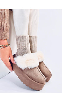 Wedge Slippers in Beige