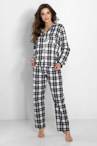 Plaid Me Black and White Pajama Set