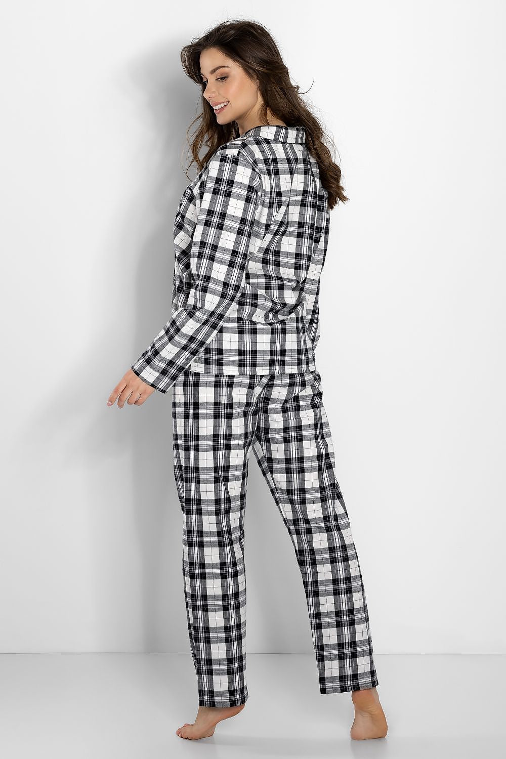 Plaid Me Black and White Pajama Set